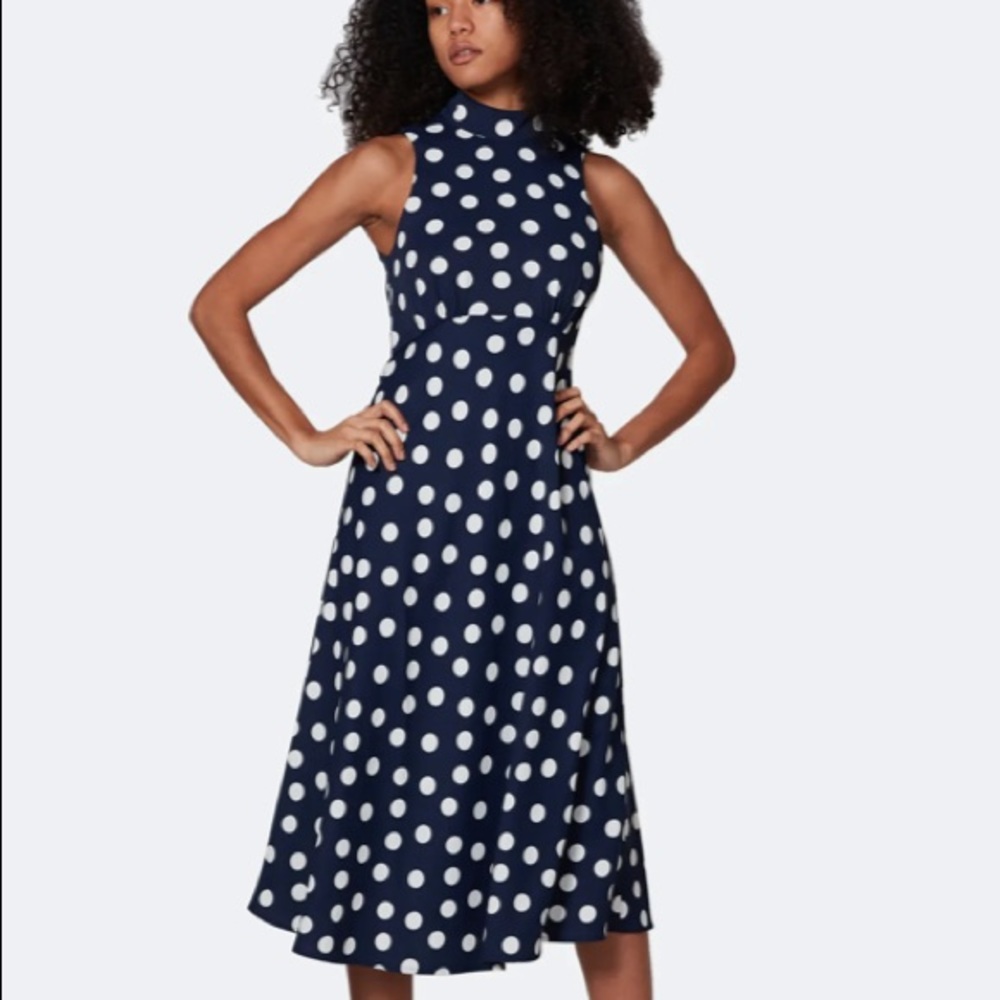 Most Of All Coralie Satin Midi Dress In Polka Dot - Picture 4 of 11